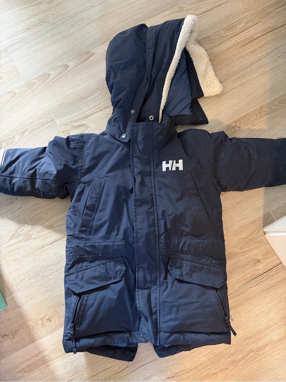 Helly Hansen Navy Hooded Sherpa-Lined Parka